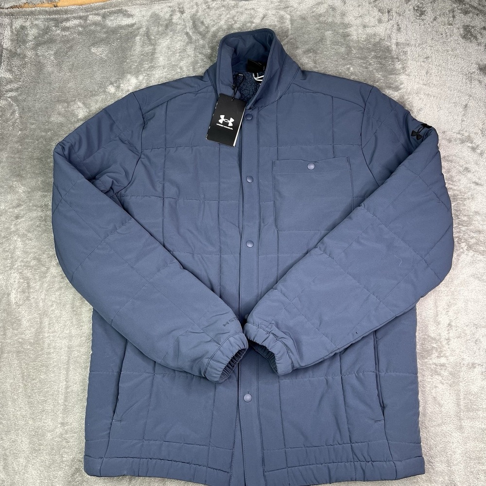 Under Armour Storm‎ Shacket Mens Small Navy Blue Expanse Quilted Jacket Outdoor